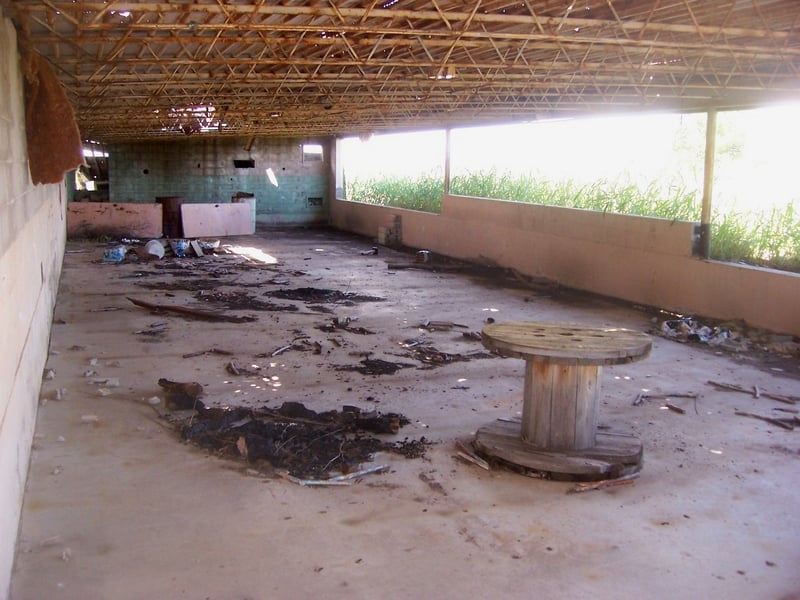 Gutted interior of snack bar