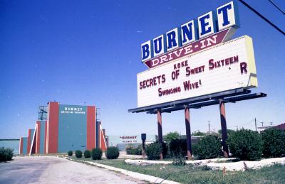 marquee, back of screen tower, + driveway