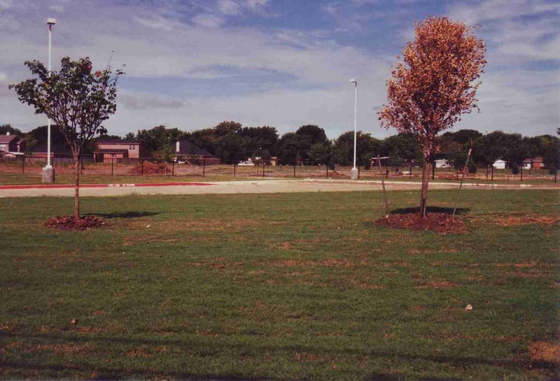 The area behind the school isn't yet completely finished