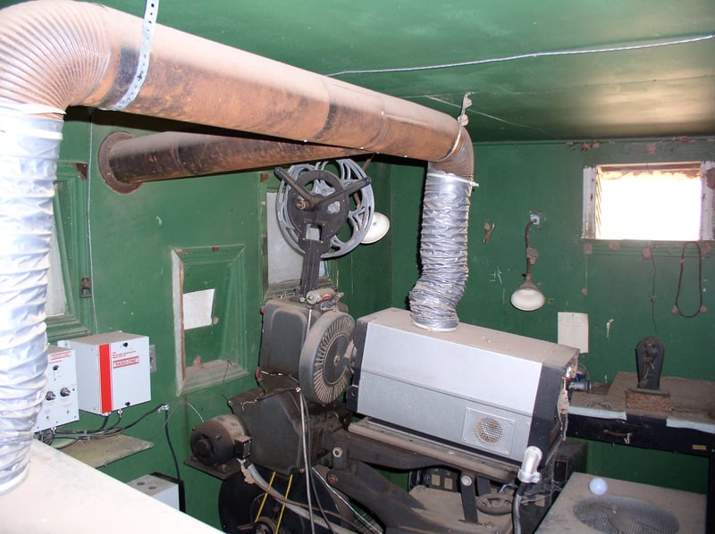 Inside the Projection Room. Projectors still intact!