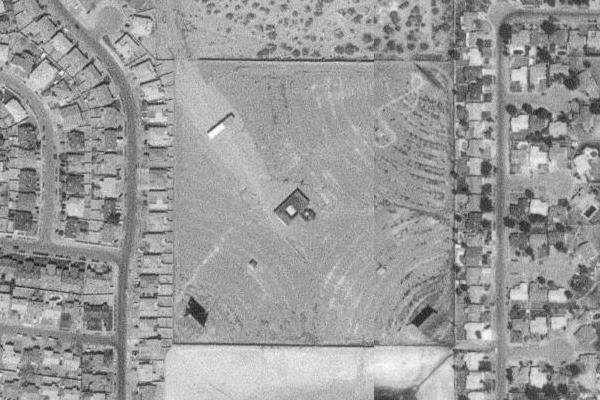 Cinema Park 3 Ariel View.  No longer open.