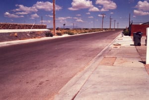 This road leading into the housing area is about where the cars once came in