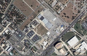 Aerial view of former drive-in site
