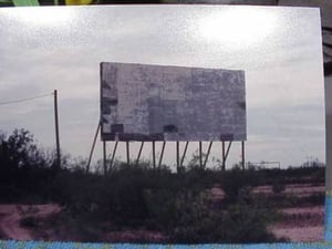 Recent pictures of the McCamey Circus drive-in snack bar and screen tower.