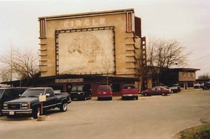 screen tower with insurance offices in front