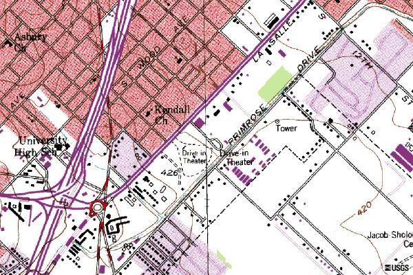 usgs topo map showing location of DI