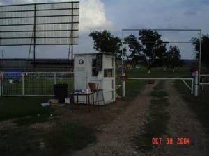 entrance and box office...The box office is currently not being used. It's full of junk.