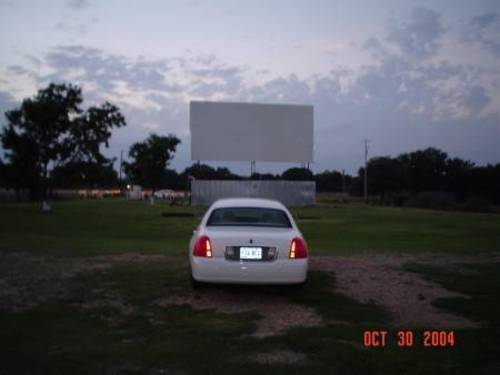 This is my Lincoln Continental rental car parked in front of the screen.