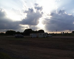 From the back of the lot: the concessions/projection building