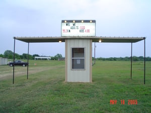 This is the ticket booth. It wasn't being used on a very very slow Monday night. You bought tickets at the concession stand.