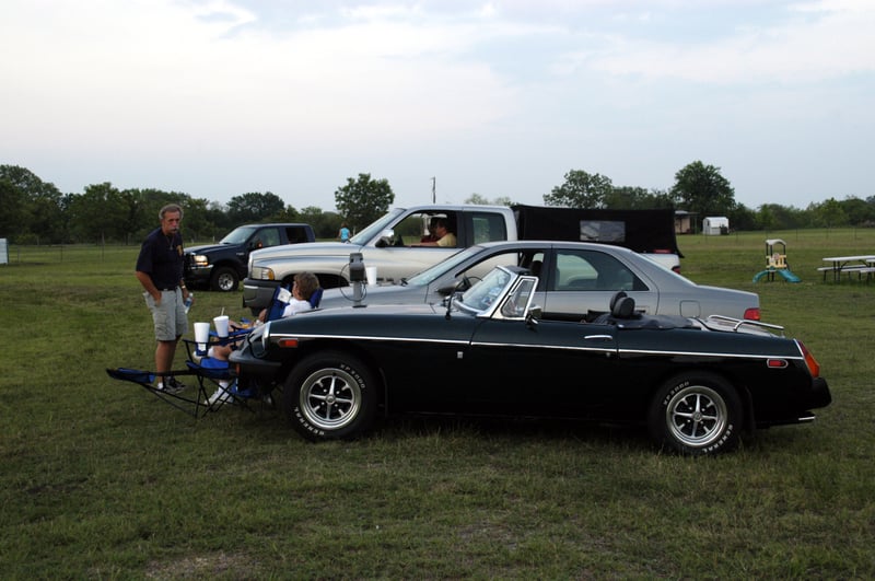 They broadcast on 95.3 FM, but with a couple pair of alligator clips and your own drive in speakers, it's pretty much like the old days.