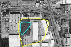 usgs aerial image showing DI outline.  At this time you could still see some remnants of the DI as seen in the inner outline.