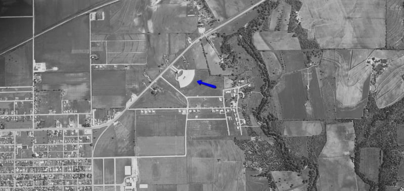 Dixie Drive-In aerial photo from 1958