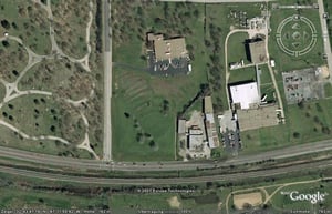 Aerial view of former drive-in site