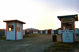 ticket booths at entrance