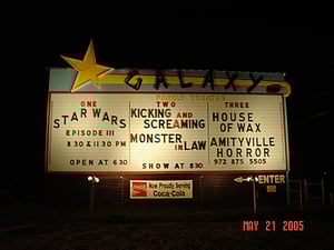 As I was leaving, I got this nighttime photo of the marquee.