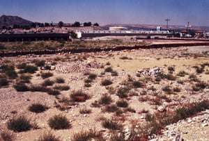 The complex in the distance at left contains Fiesta Shopping Center