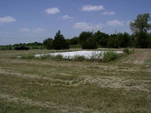The Screen as it lays face down in the field across the street from where it used to stand.