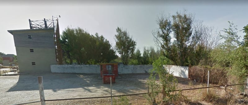 side view of the remnants of Garzas Drive-In