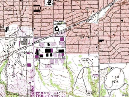 USGS Topo Map - close to Kiest Park in Oak Cliff