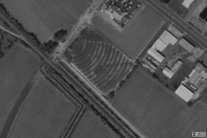 Harlingen Drive in; Hwy 83 in Harlingen.  Ariel view of what once was.