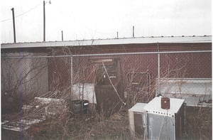 This is the back of the concession stand. I am not sure what that is in the center.