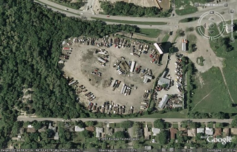 Aerial view of former drive-in