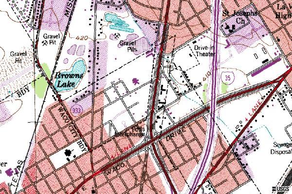 usgs topo map showing where the DI was located