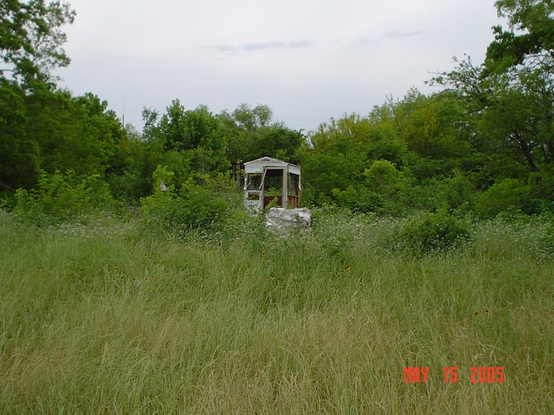 This is where the screen used to be. The ticket booth can still be seen in this picture. It was right behind the screen.