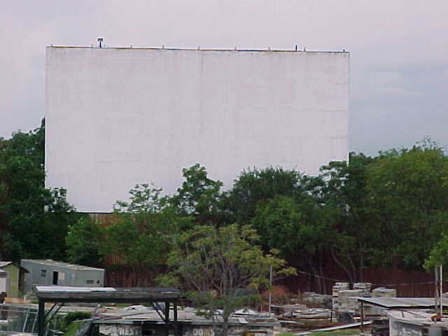 Screen with restrooms below in foreground.