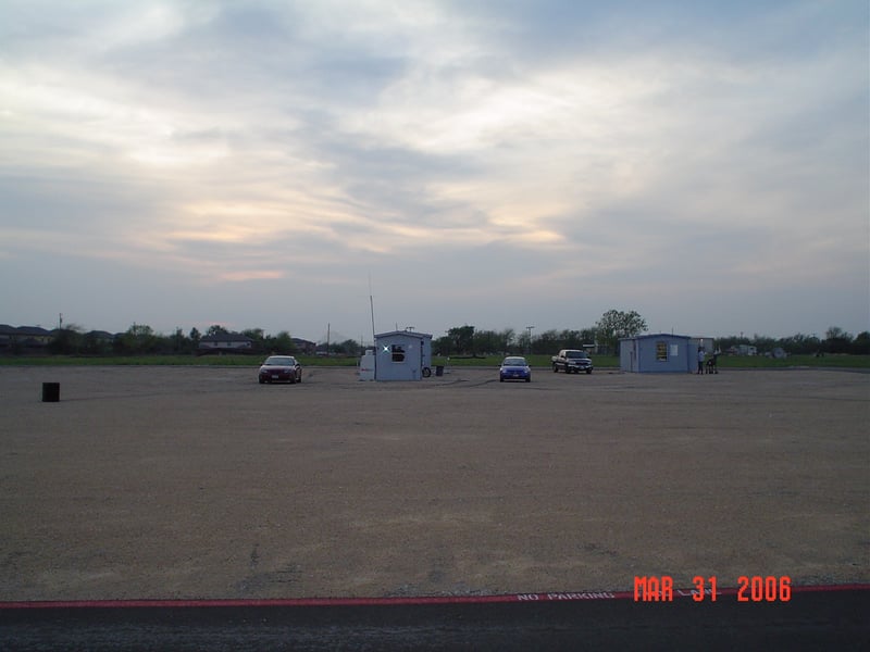 This picture of the lot was taken from under the screen.