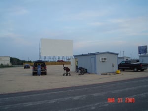 the screen from behind the concession stand