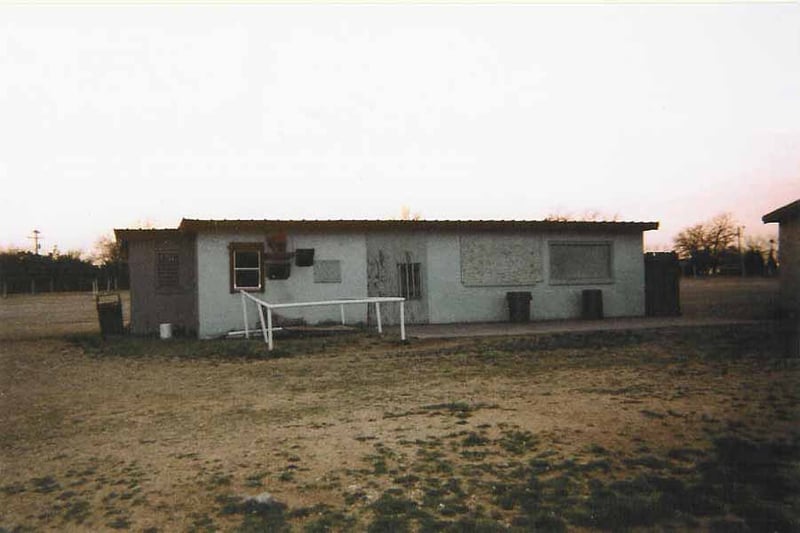 The projection booth and restrooms.