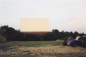 screen and ramps in front of the projection booth