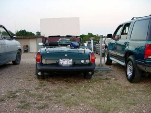 Scouting for trip next month with our MG club.  (Brought our own drive-in speakers)