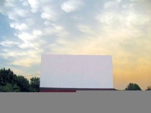 Veiw of the screen at sunset.