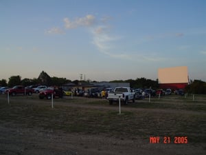 The lot is beginning to fill up on a Saturday night.