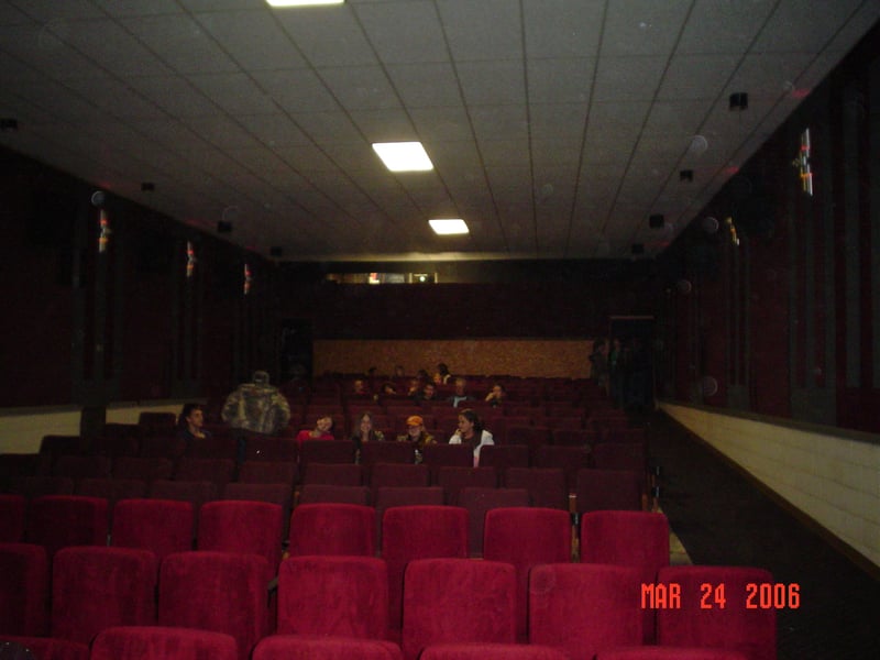 This is a view of the indoor theater from the screen just before they added stadium seating.