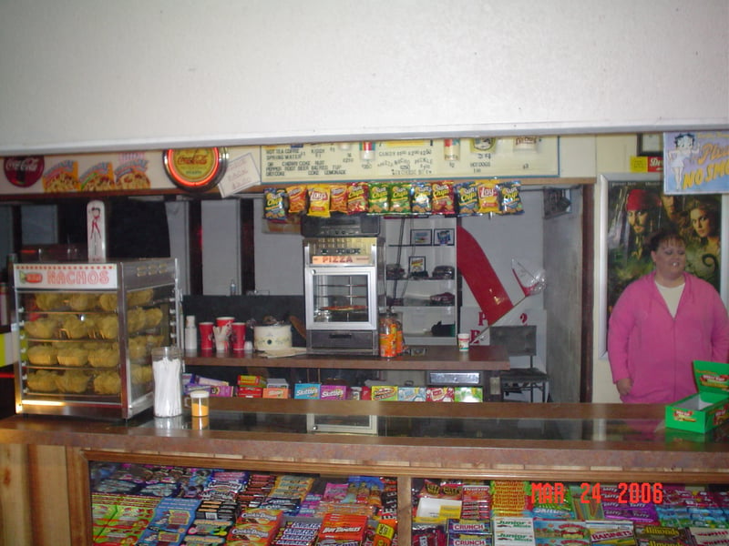 This is the concession stand located inside the theater building. It's also used by the drive-in customers.