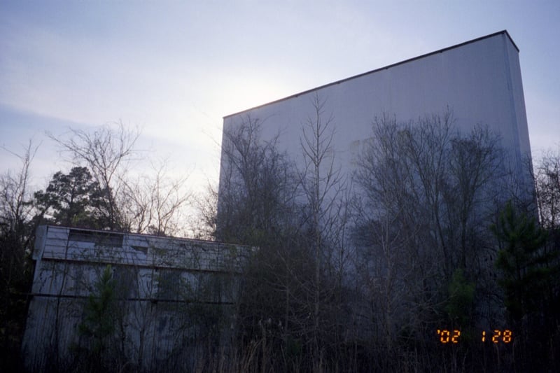 Marquee and back of scrren as seen from highway