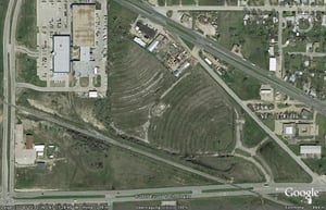 Aerial view of former drive-in site