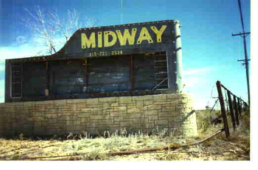 Marquee for the Midway drive-in theatre.
