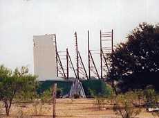 This picture was found at www.texasescapes.com website, stating that this was a drive-in just outside of Menard, Texas?  Was this the screen that belong to the Mission?
http://www.texasescapes.com/TexasHillCountryTowns/MenardTexas/MenardTx.htm#drivein