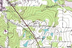 usgs topo map of Huntsville area showing DI location