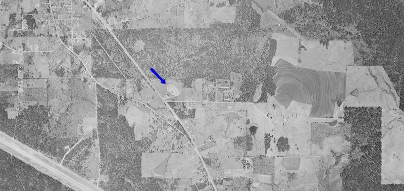 Picture Show Drive-In aerial photo from 1960