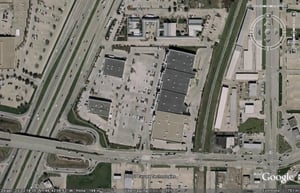 Aerial view of former drive-in site