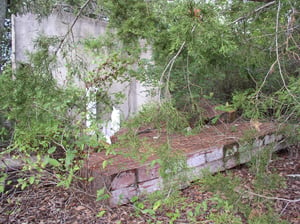 The one of the Restrooms and Foundation of what is left of the Concessions Stand area.