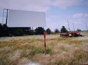 The Screen and One lonely Car