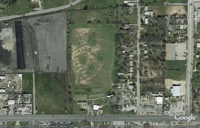 Aerial view of former drive-in site