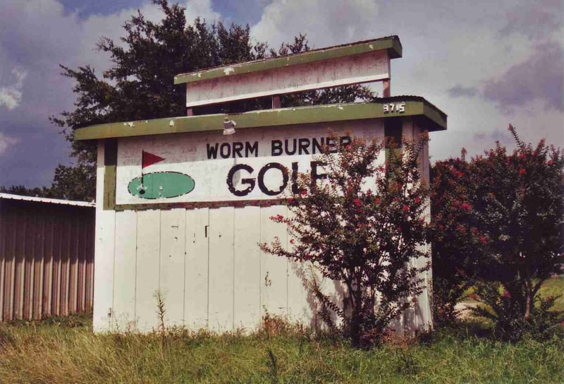 Old marquee now advertising the driving range